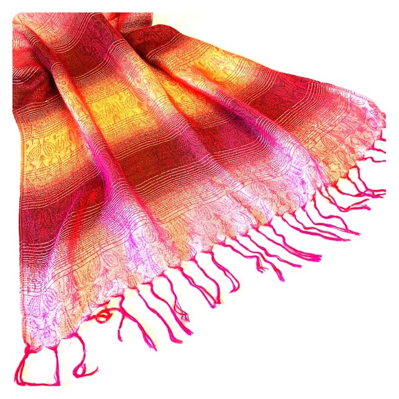 Large fringed scarf pashmina - Picture 1 of 4